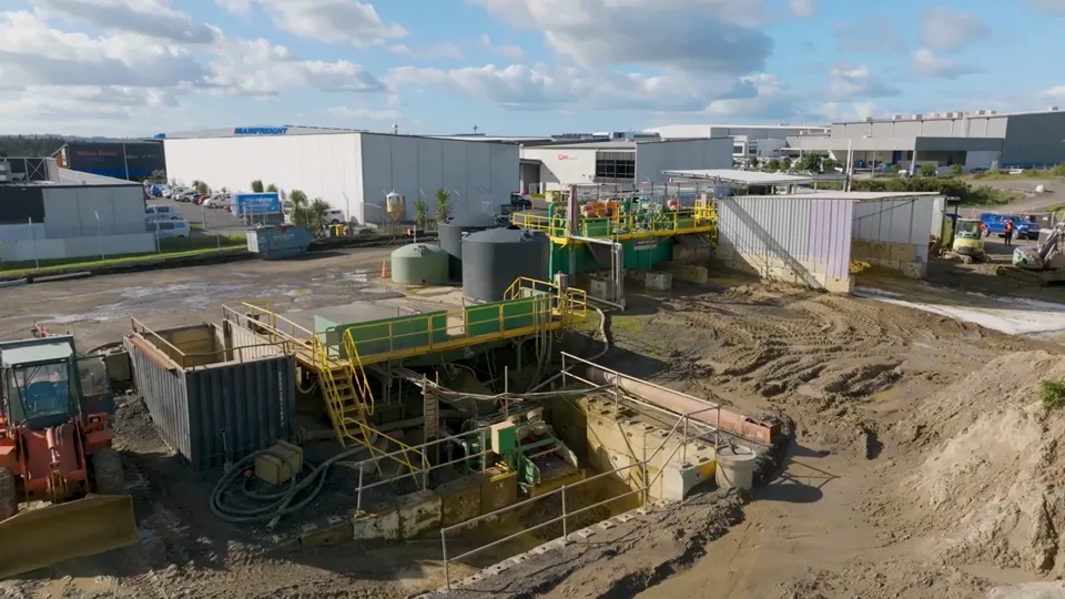 Still frame from the GN Solids product video: the processing site and plant